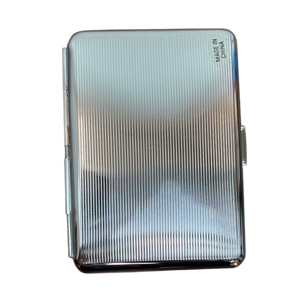 Stephanie Silver Tone With Elastic Straps Women Cigarette Case Sz S
