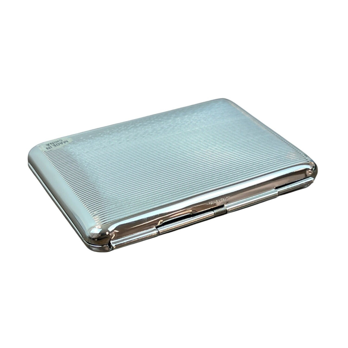 Stephanie Silver Tone With Elastic Straps Women Cigarette Case Sz S