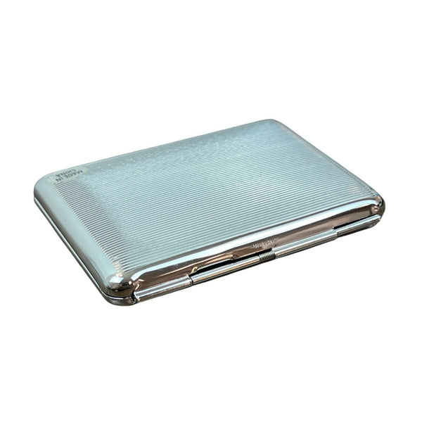 Stephanie Silver Tone With Elastic Straps Women Cigarette Case Sz S
