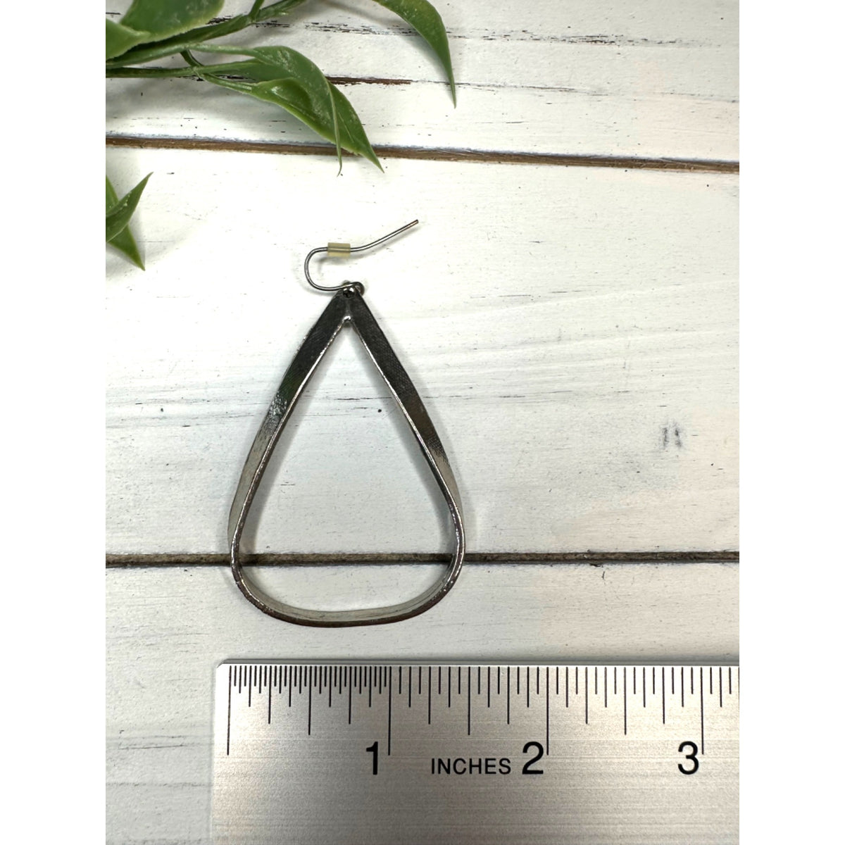 Teardrop Silver Tone Hoop Earrings