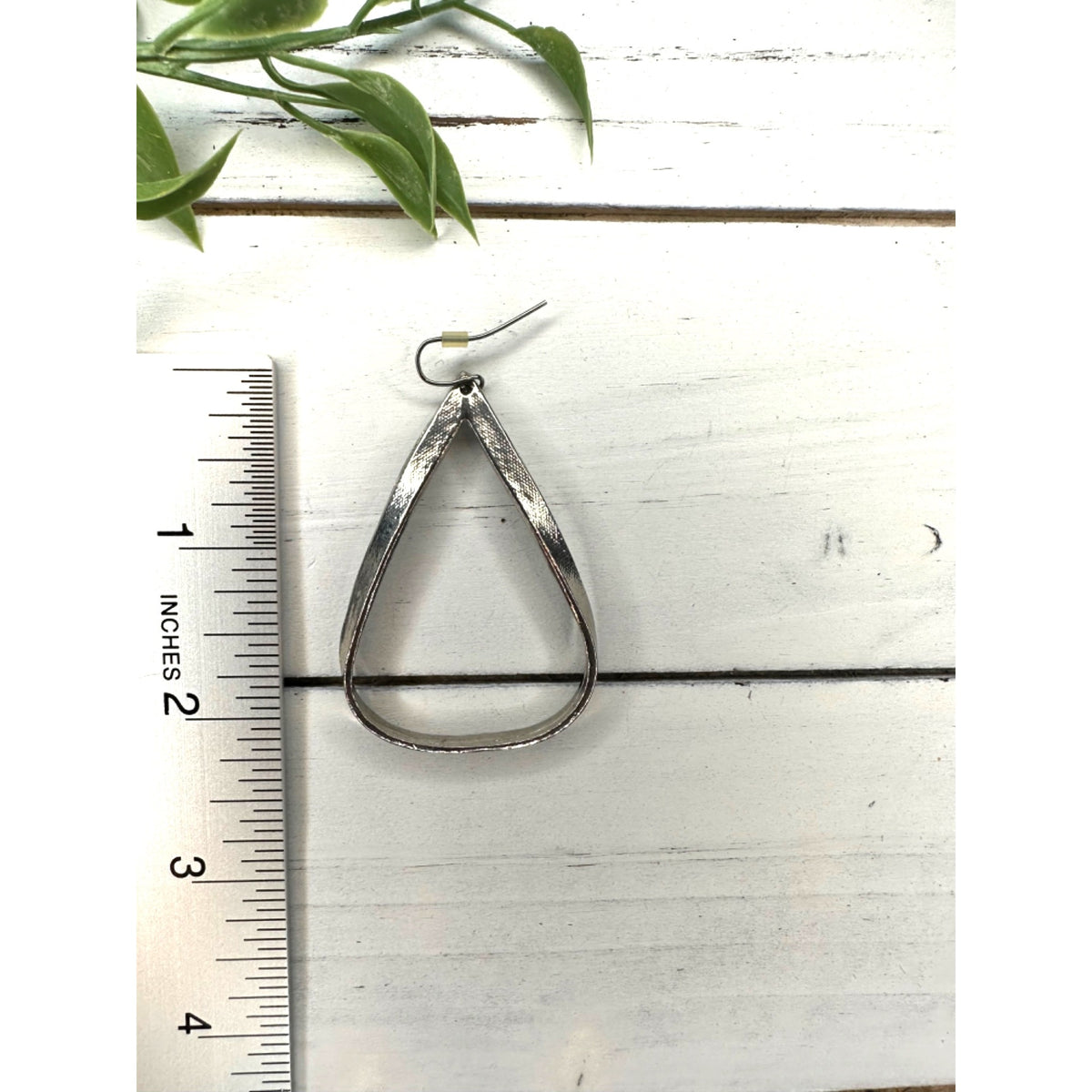 Teardrop Silver Tone Hoop Earrings