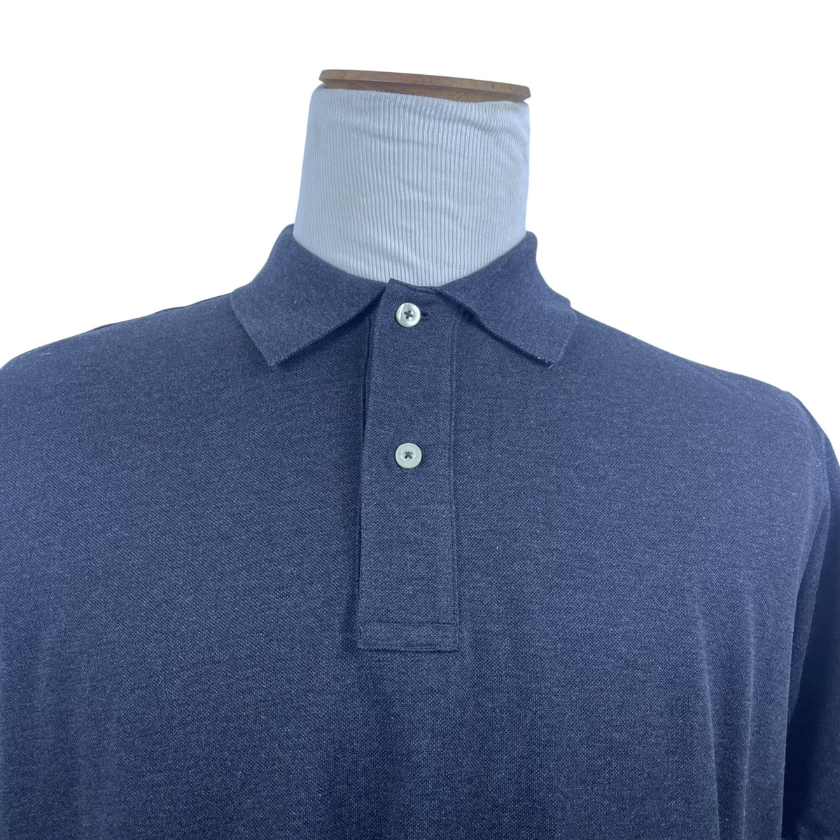 Saks Fifth Avenue Mens Charcoal Grey Heather Polo Shirt Short Sleeve Size L -New