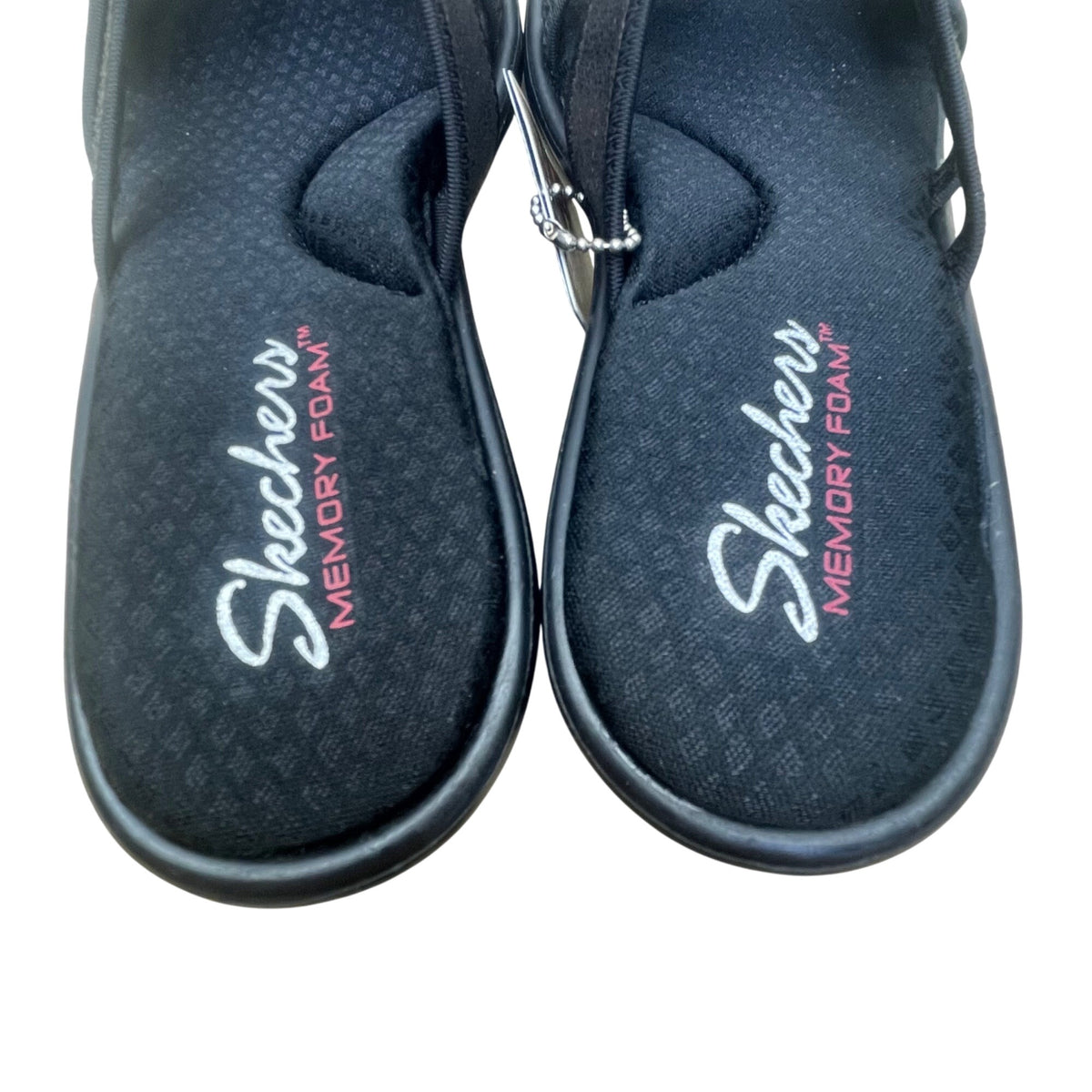 Skechers Women’s Black Memory Foam Rumblers-Happy Dayz Wedge Sandals Size 8