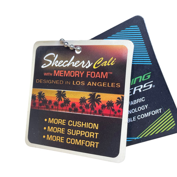 Skechers Women’s Black Memory Foam Rumblers-Happy Dayz Wedge Sandals Size 8