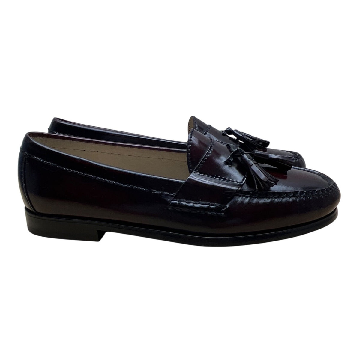 Cole Haan Mens Burgundy Leather Tassel Classic Slip-On Dress Loafers Size 9D-New