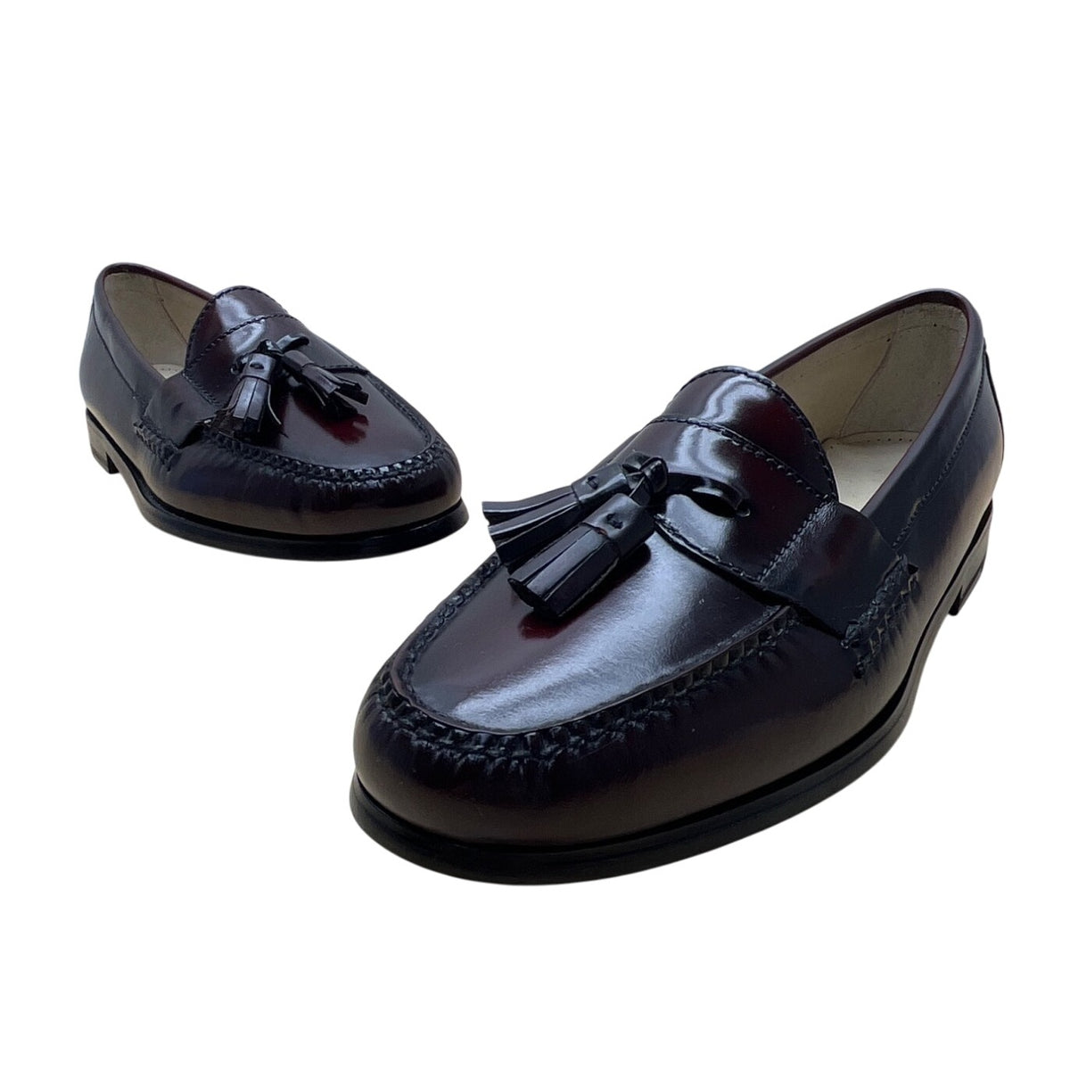 Cole Haan Mens Burgundy Leather Tassel Classic Slip-On Dress Loafers Size 9D-New