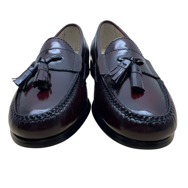 Cole Haan Mens Burgundy Leather Tassel Classic Slip-On Dress Loafers Size 9D-New