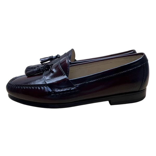 Cole Haan Mens Burgundy Leather Tassel Classic Slip-On Dress Loafers Size 9D-New