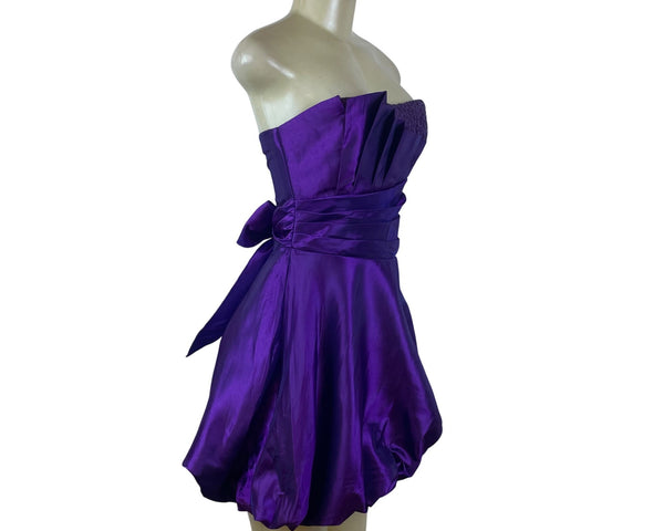 Teeze Me Purple Strapless Short Party Dress With Sequins & Bow Size 1