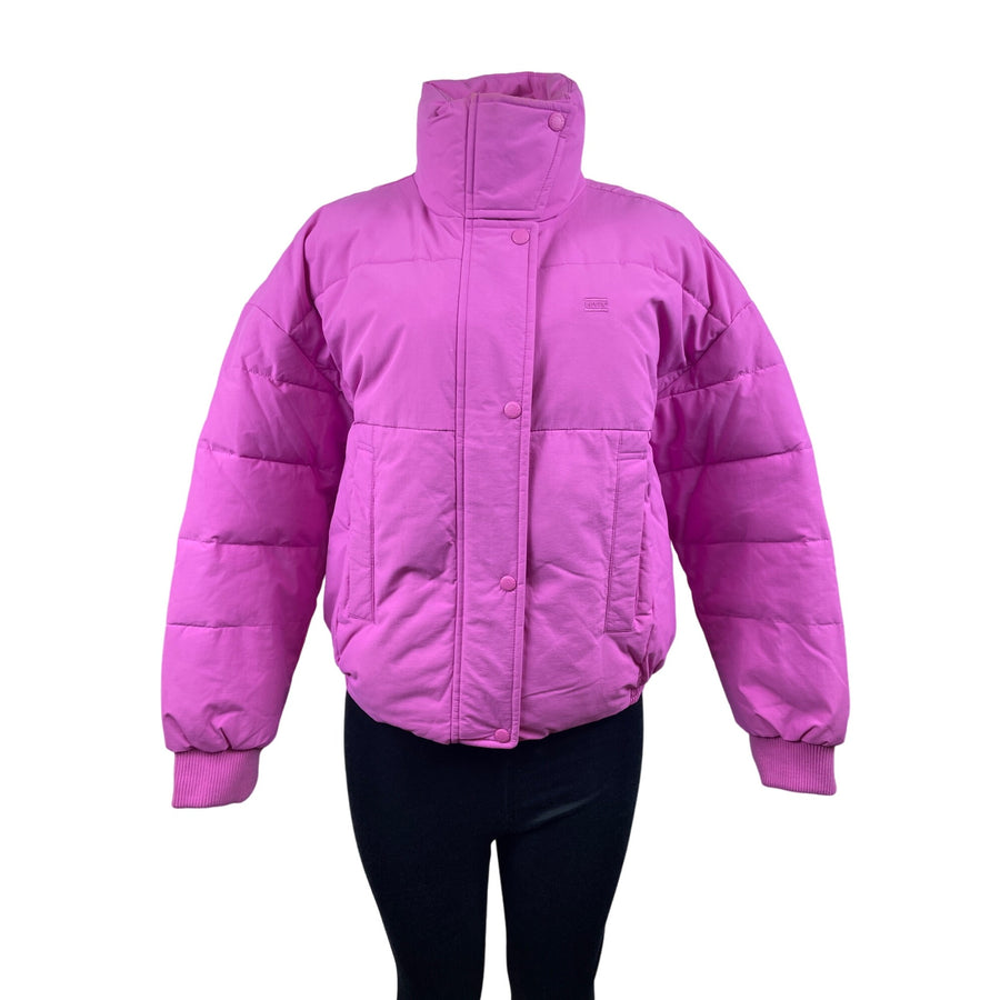 Levi’s Women’s Bubble Gum Pink Puffer Long Sleeve Coat Jacket Size XS