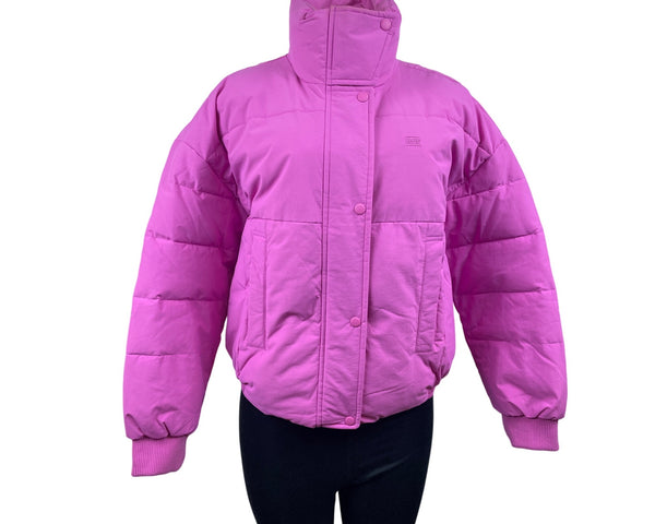 Levi’s Women’s Bubble Gum Pink Puffer Long Sleeve Coat Jacket Sz XS