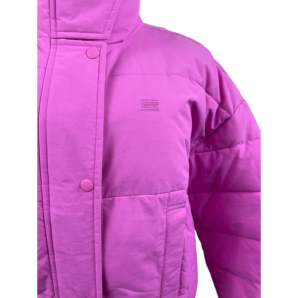 Levi’s Women’s Bubble Gum Pink Puffer Long Sleeve Coat Jacket Sz XS