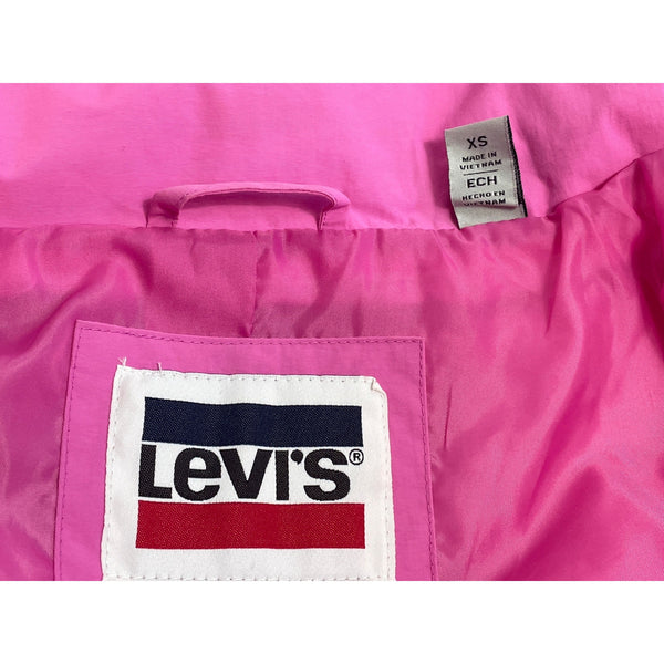 Levi’s Women’s Bubble Gum Pink Puffer Long Sleeve Coat Jacket Sz XS