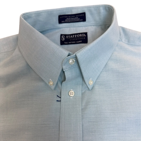Stafford Essentials Light Blue Button-Down Shirt Mens XL Long Sleeve - New