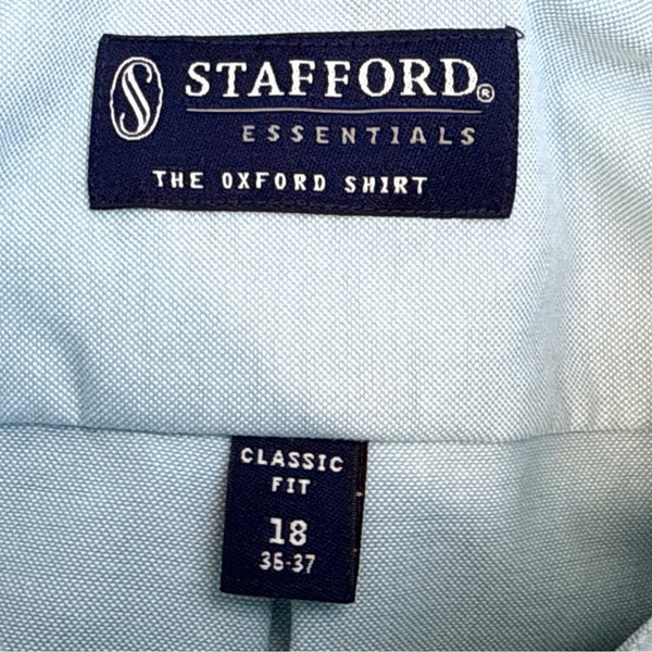 Stafford Essentials Light Blue Button-Down Shirt Mens XL Long Sleeve - New