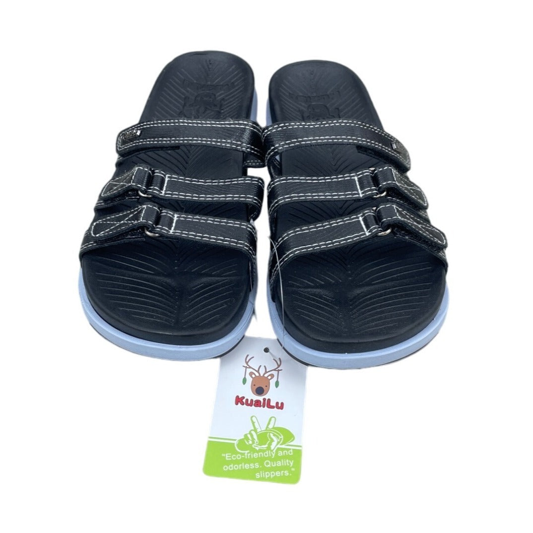 KuaiLu Black & Blue Eco Friendly Quality Women's Slippers Sz 9 - New