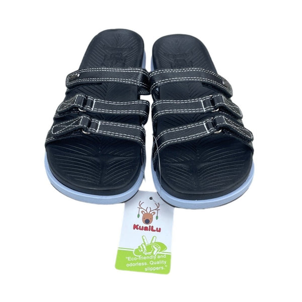 KuaiLu Black & Blue Eco Friendly Quality Women's Slippers Sz 9 - New