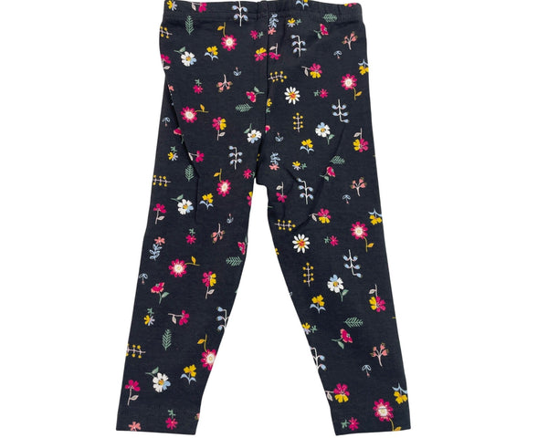 Carters Baby Girl Floral Print Leggings Black With Multicolor Flowers 18M- New