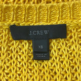 J. Crew Women's Yellow Fringe Knitted Short Sleeve Linen Sweater Sz XS
