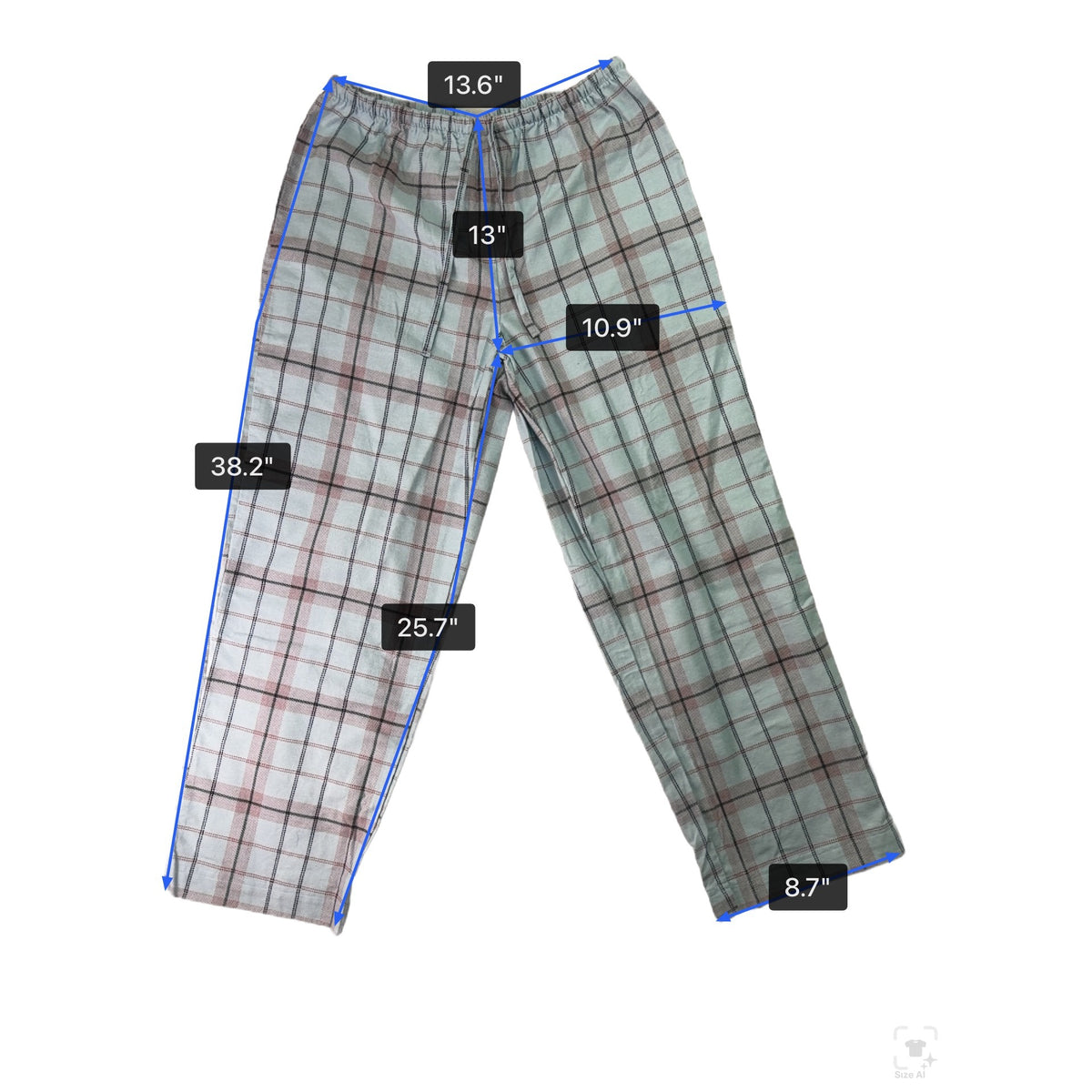 L.L.Bean Women’s Light Blue Henley Shirt & Plaid Pajama Pants Set Size S - New