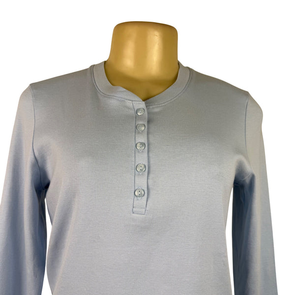 L.L.Bean Women’s Light Blue Henley Shirt & Plaid Pajama Pants Set Size S - New