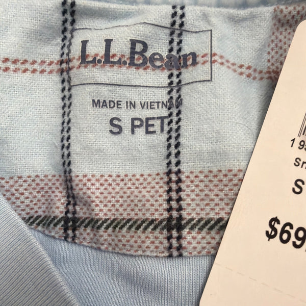 L.L.Bean Women’s Light Blue Henley Shirt & Plaid Pajama Pants Set Size S - New