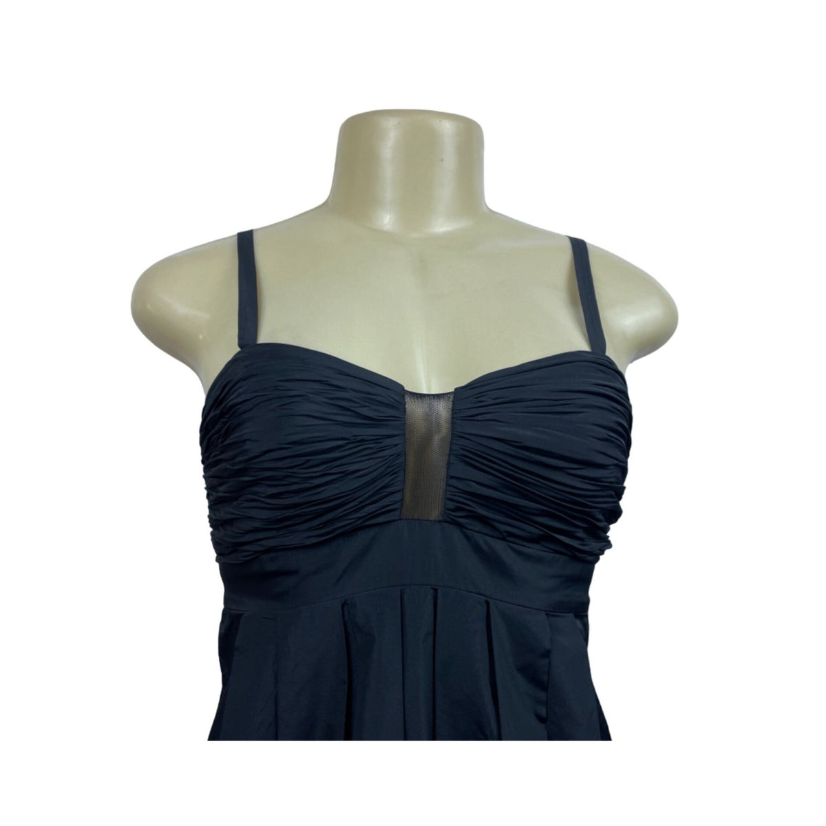 Strapless Black Party Dress With Ruched Bodice & Beaded Appliqué Skirt New