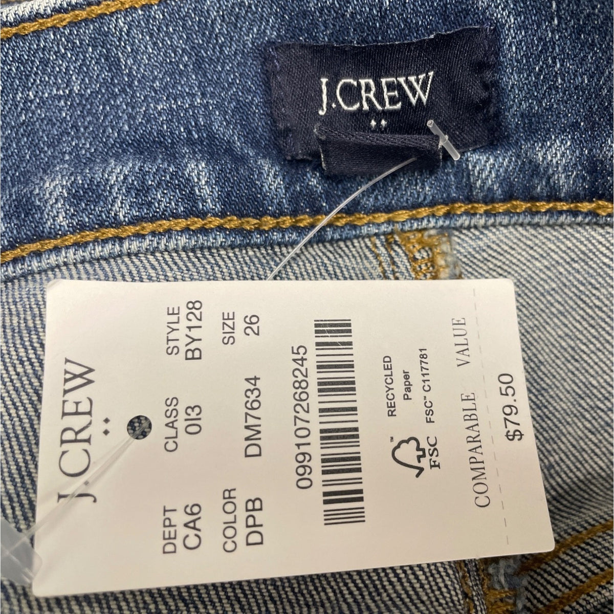 J.Crew Womens Denim Cuffed High-Rise Shorts Size 26 - New