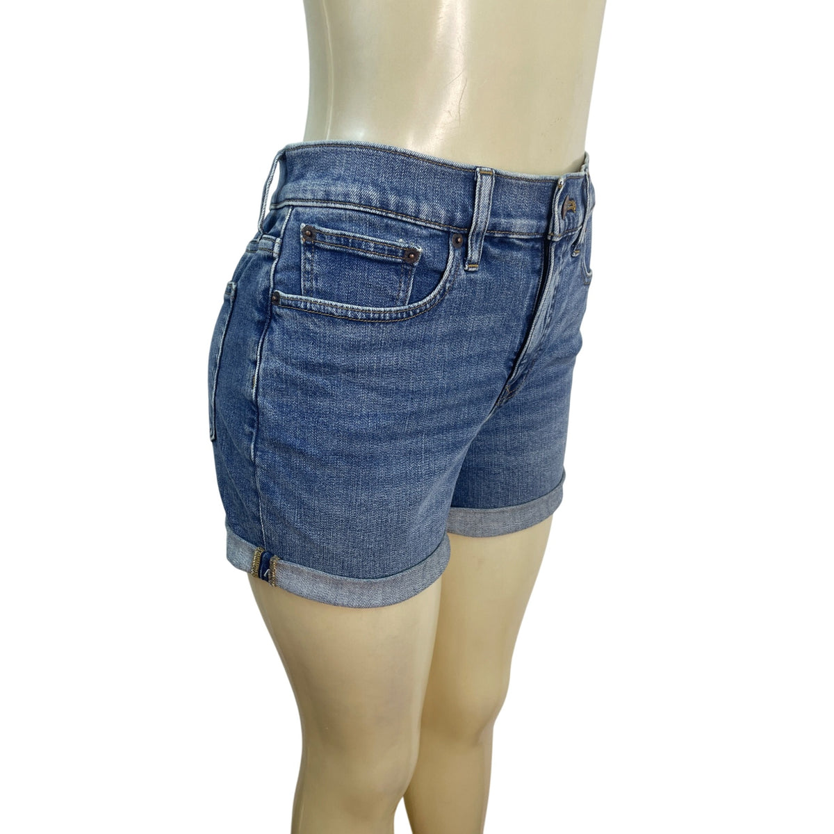 J.Crew Womens Denim Cuffed High-Rise Shorts Size 26 - New