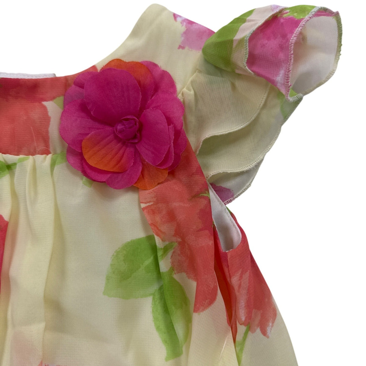 Jona Michelle Girls Ivory Floral Dress Sleeveless Fit & Flare Size 3T - New