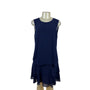 Ralph Lauren Womens Sleeveless Blue Chiffon Layered Dress Knee-Length Sz 8 - New