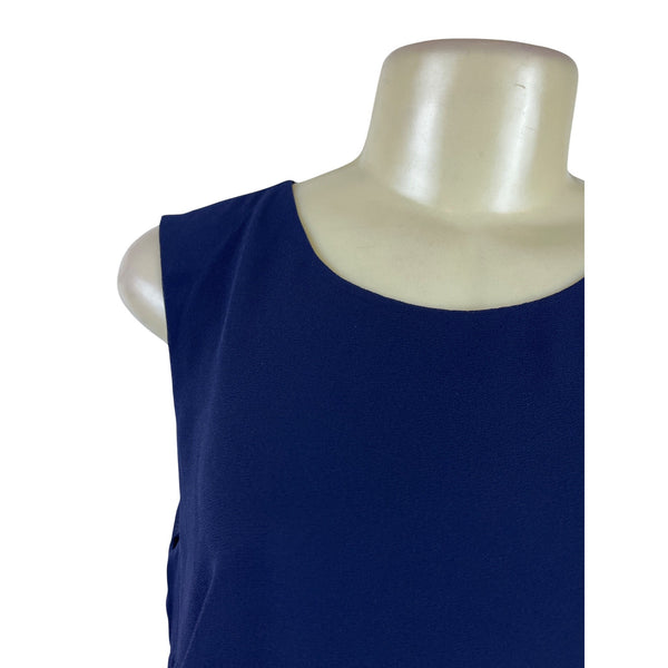 Ralph Lauren Womens Sleeveless Blue Chiffon Layered Dress Knee-Length Sz 8 - New