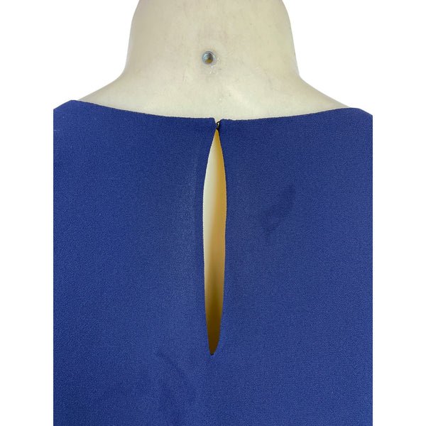 Ralph Lauren Womens Sleeveless Blue Chiffon Layered Dress Knee-Length Sz 8 - New