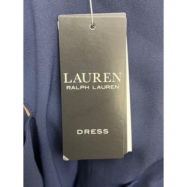 Ralph Lauren Womens Sleeveless Blue Chiffon Layered Dress Knee-Length Sz 8 - New