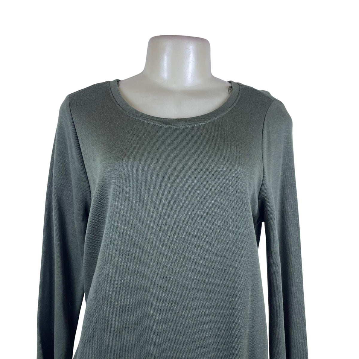 Context Women's Olive Long Sleeve Asymmetrical Hem Blouse Size M - New