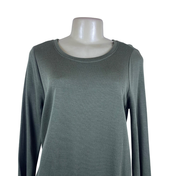 Context Women's Olive Long Sleeve Asymmetrical Hem Blouse Size M - New