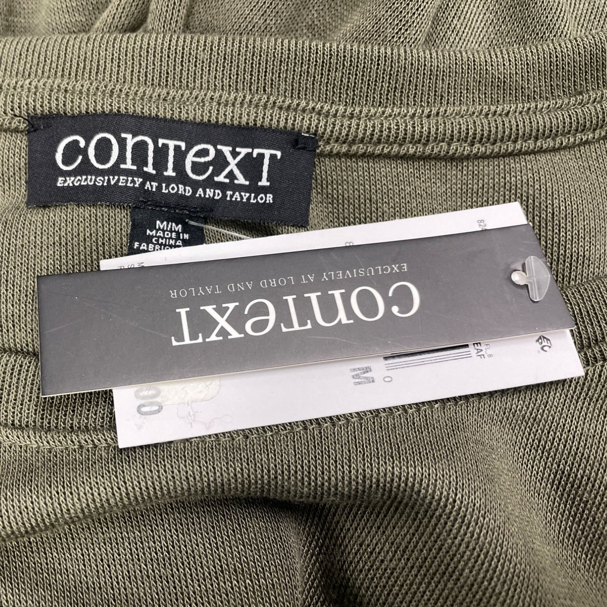 Context Women's Olive Long Sleeve Asymmetrical Hem Blouse Size M - New