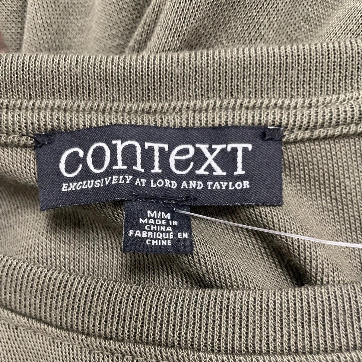 Context Women's Olive Long Sleeve Asymmetrical Hem Blouse Size M - New