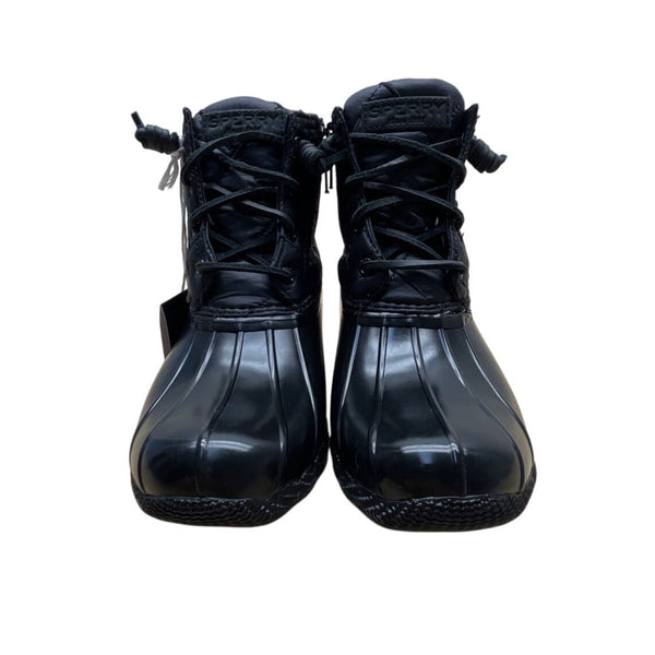 Sperry Women’s Black Quilted Techwave Plaid Lining Lace-Up Duck Boots Sz 6 - New