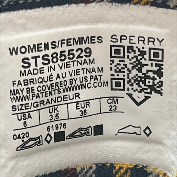 Sperry Women’s Black Quilted Techwave Plaid Lining Lace-Up Duck Boots Sz 6 - New