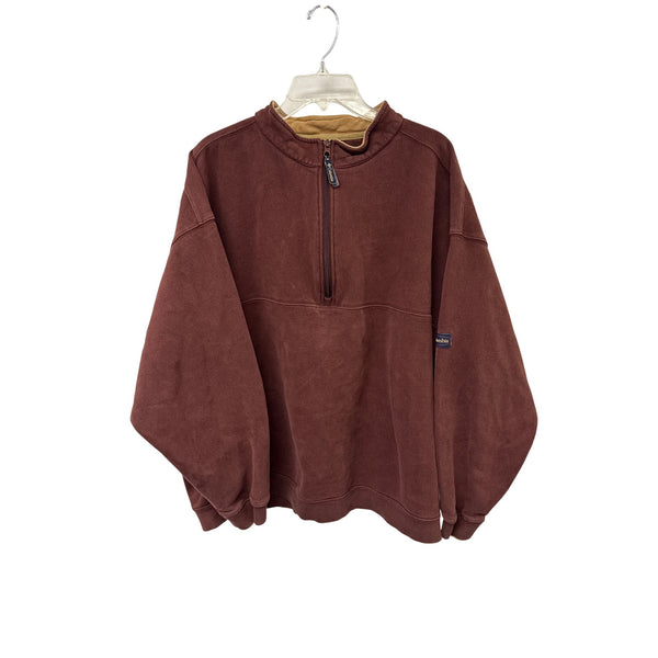 Columbia Mens Brown Cotton/Polyester Half-Zip Pullover Sweatshirt 4XB Lightweight