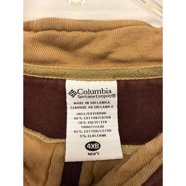 Columbia Mens Brown Cotton/Polyester Half-Zip Pullover Sweatshirt 4XB Lightweight