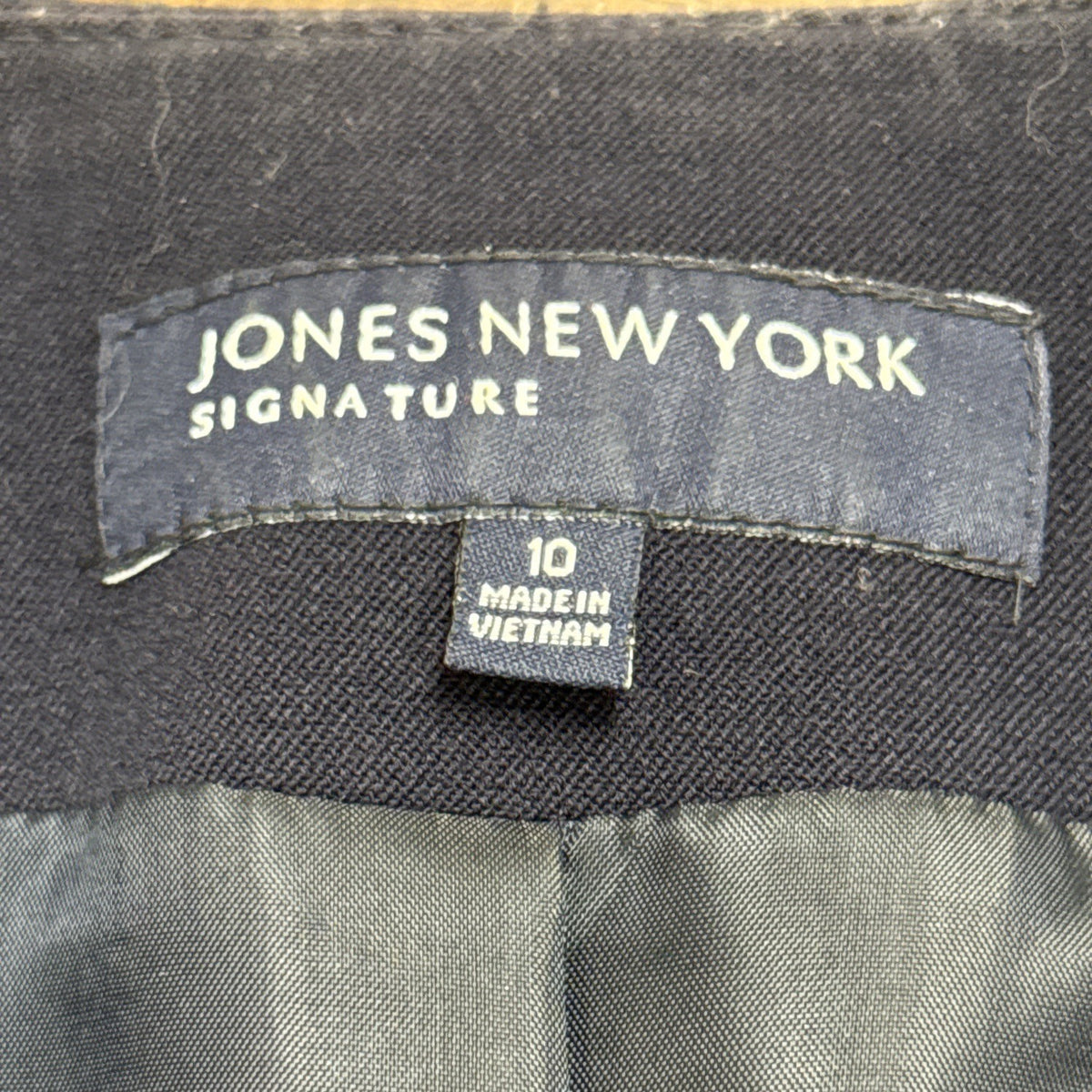 Jones New York Women’s Navy Tweed Blazer W/ Button Accents Size 10