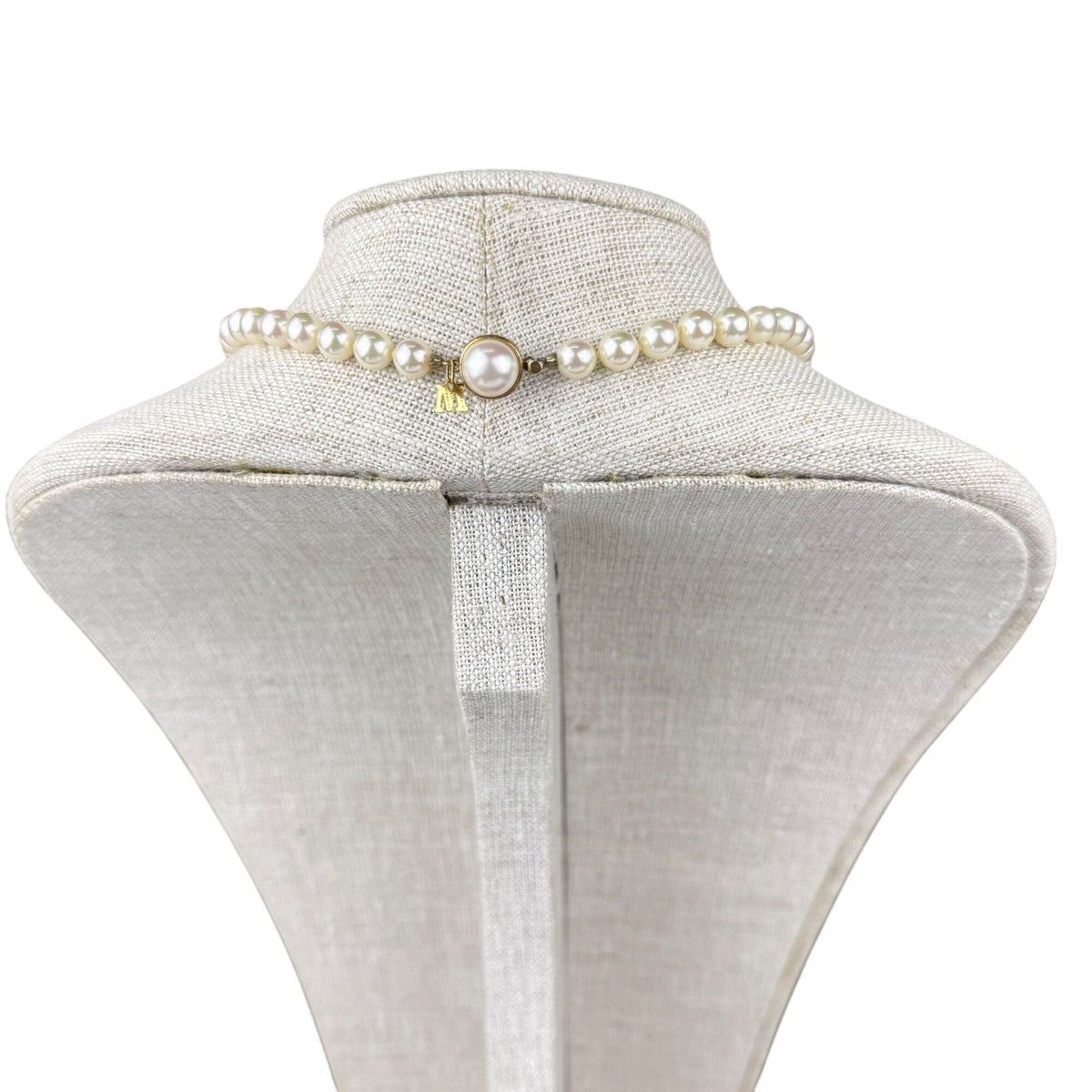 Majorica Womens Gold Tone Faux Pearl Necklace & Earrings Set Spain Signed