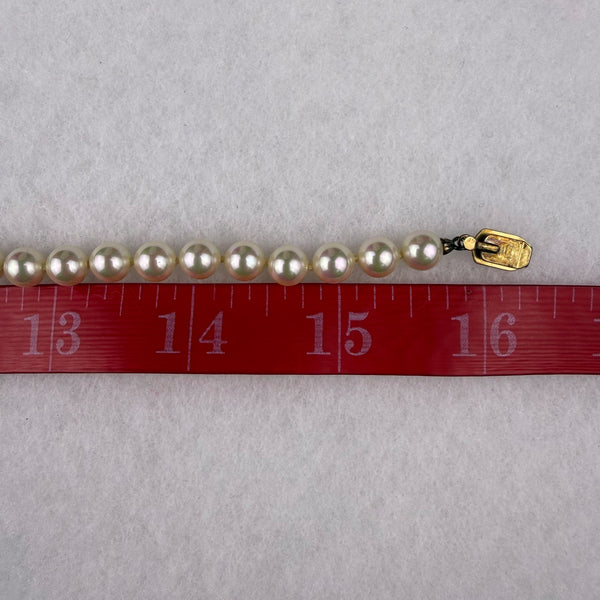 Majorica Womens Gold Tone Faux Pearl Necklace & Earrings Set Spain Signed