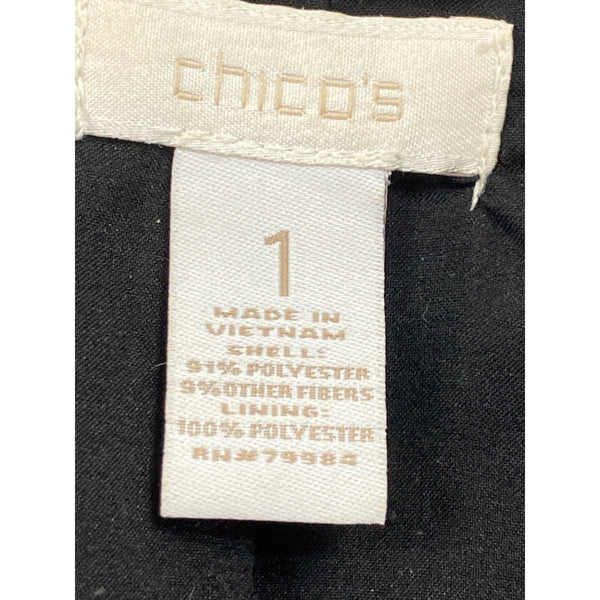 Chico’s Purple Tweed Zip-Front Cropped Jacket With Notched Collar Sz 1