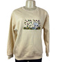 Snoopy Embroidered Beige Crewneck Sweatshirt Soft Fall Leaves Design Casual