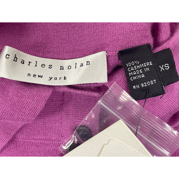 Charles Nolan Womens Cashmere Purple Long Sleeve Collared Sweater Size XS- New
