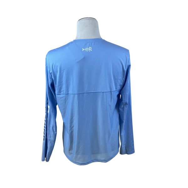 Bassdash Mens Light Blue Long Sleeve Fishing Shirt Moisture-Wicking Sz M - New