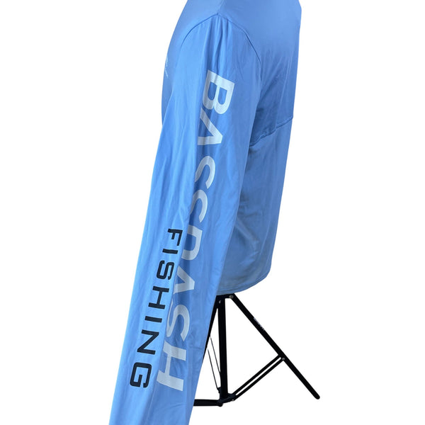 Bassdash Mens Light Blue Long Sleeve Fishing Shirt Moisture-Wicking Sz M - New
